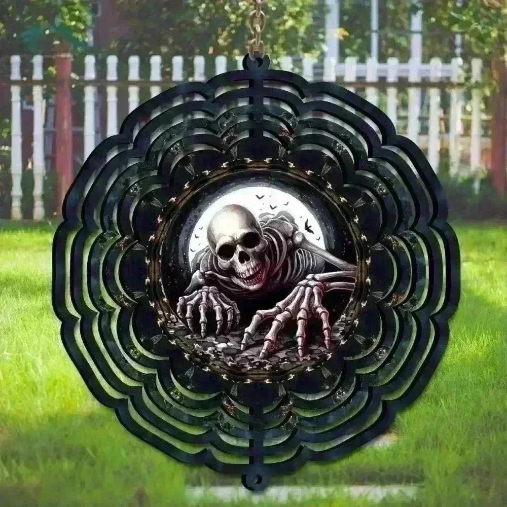 8 inch Halloween  skeleton indoor /outside wind spinner